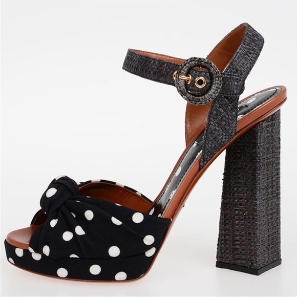 Dolce & Gabbana polka dot sandals pumps high heels 37 - Picture 3 of 16